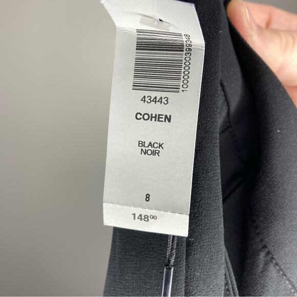 NWT BABATON Cohen Pant Cropped Mid Rise Pleated Trouser Black 8 Aritzia - Picture 5 of 9